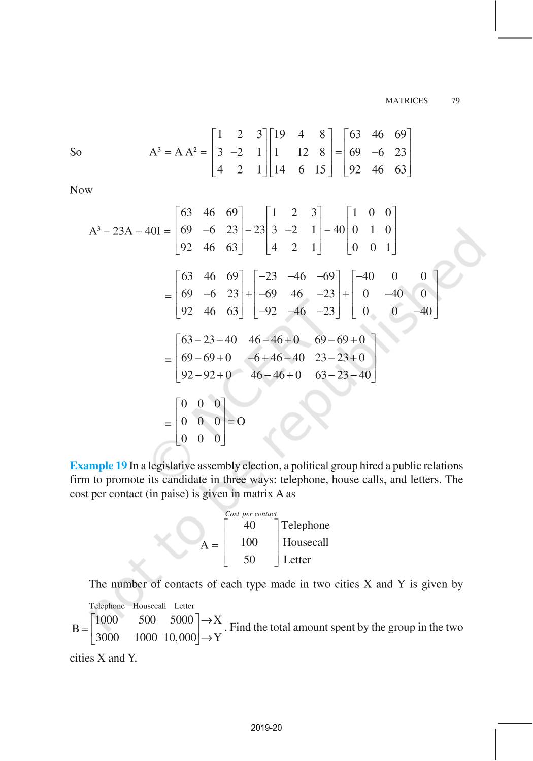 assignment of matrices class 12